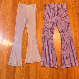 PINK Victoria's Secret Purple and light purple Flare Leggings